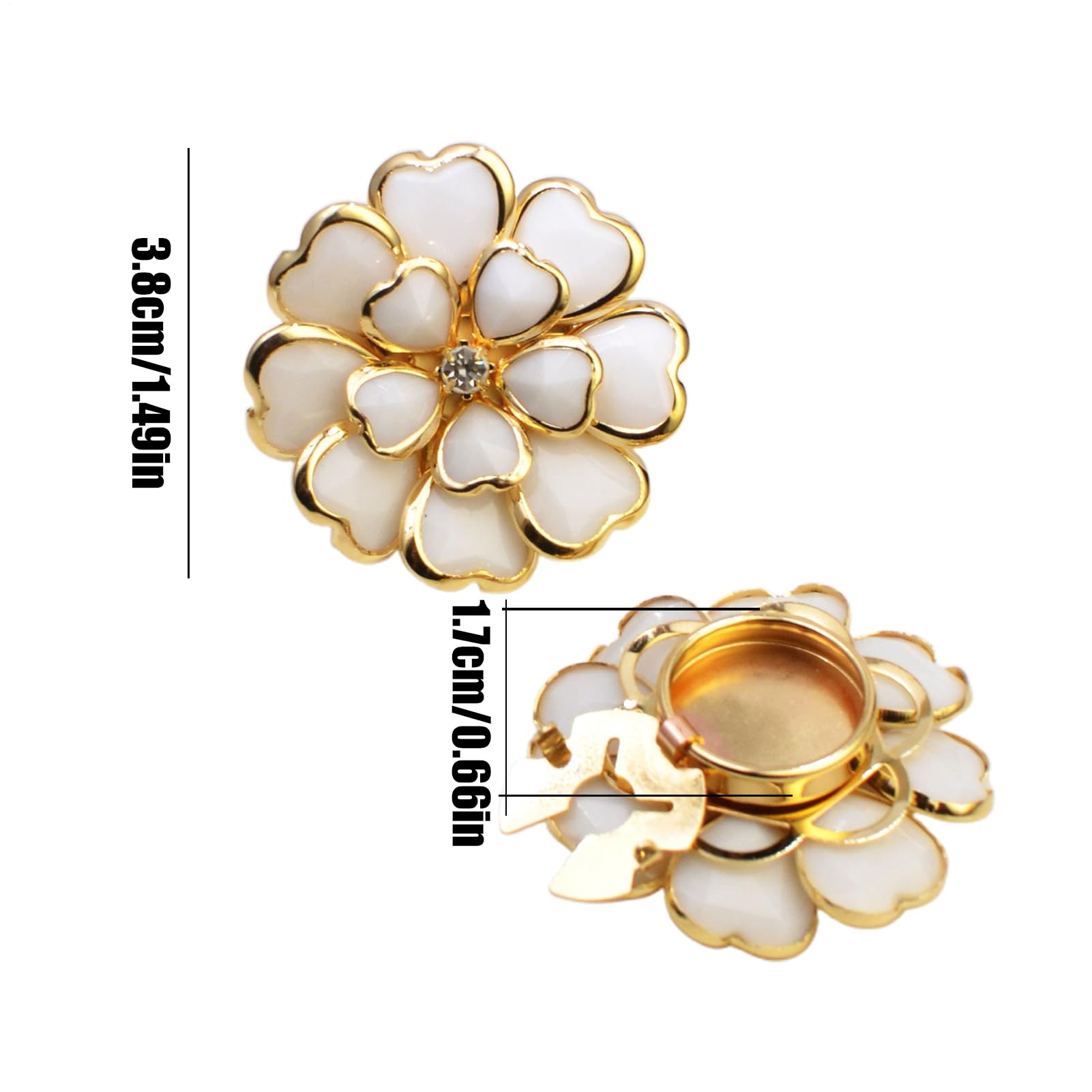 Cubiertas de botones para mujer, vintage, DIY, metal, botón de camisa con diamantes de imitación en bronce antiguo, tapa de botón para mujeres, abuela, mamá, hija, novia