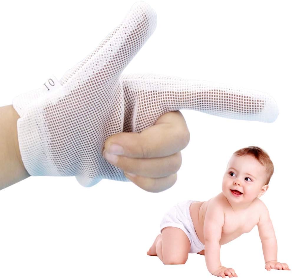 Thumb Sucking Stop for Kids Comfortable and Breathable Thumb Sucking Guard Kids Finger Guard Stop Finger Sucking No Scratch Thumb and Fingers Sucking Treatment Kit for Ages 6 Months-7Years Old (S)