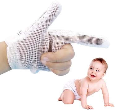 Thumb Sucking Stop for Kids Comfortable and Breathable Thumb Sucking Guard Kids Finger Guard Stop Finger Sucking No Scratch Thumb and Fingers Sucking Treatment Kit for Ages 6 Months-7Years Old S