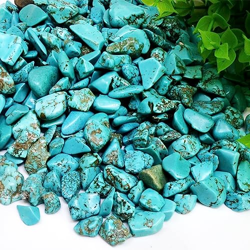 fengshuisale Turquoise Tumbled Stone Gemstone Crystal Healing Rock Wiccan Supplies Natural Crushed Stones (About 300G) W3059 - Thumbnail 2