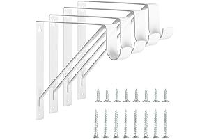 4 Pack Heavy Duty Closet Shelf Brackets with Rod Support