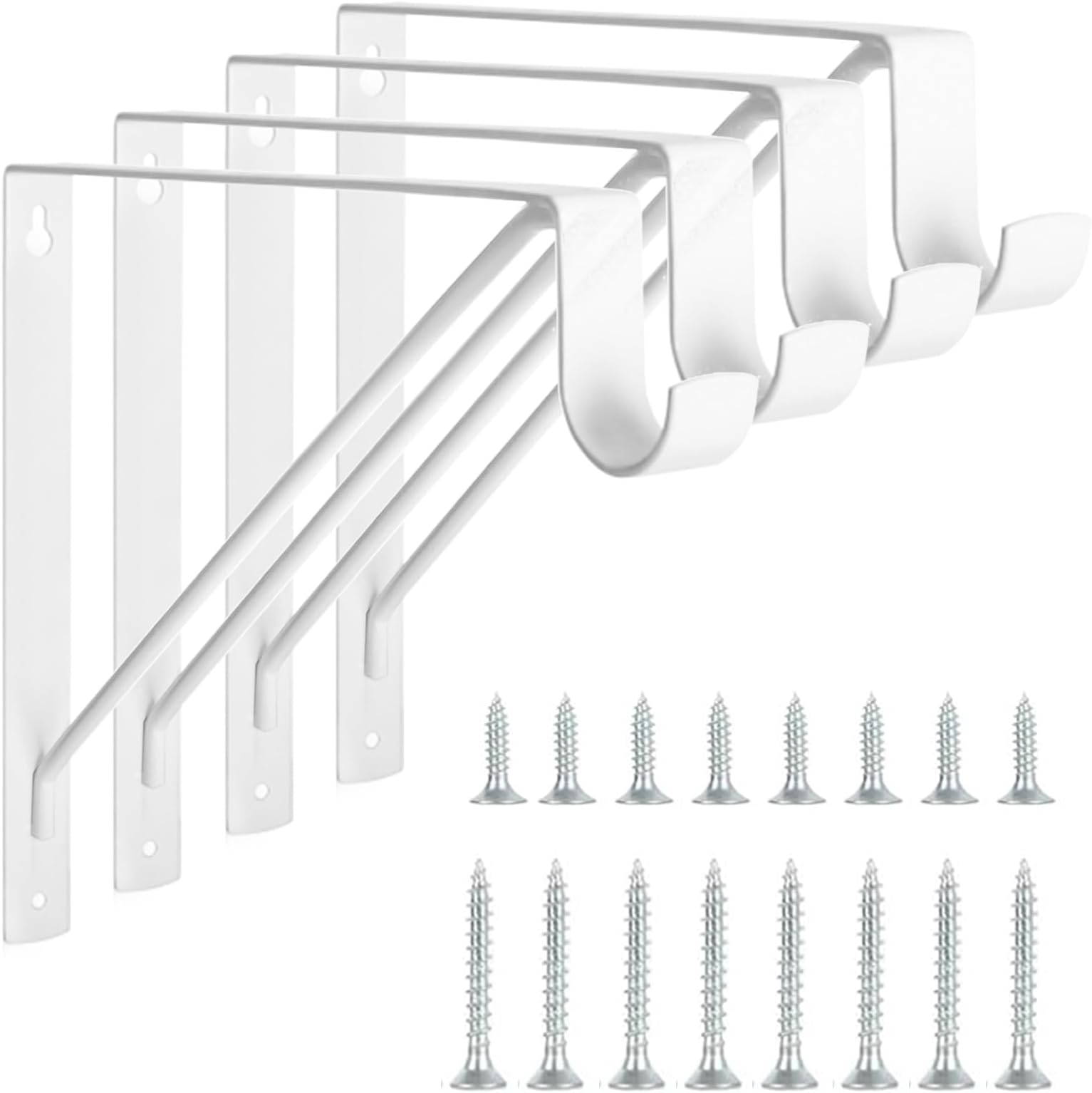 4 Pack Heavy Duty Closet Rod Brackets Holder 11 x 11 x 1