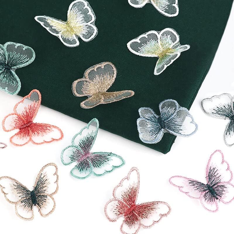 Miniatura 5 de 60 piezas de 3 tamaños de bordado de hadas con apliques de mariposa para coser en tul, parche de encaje de mariposa para velo de boda, diadema,