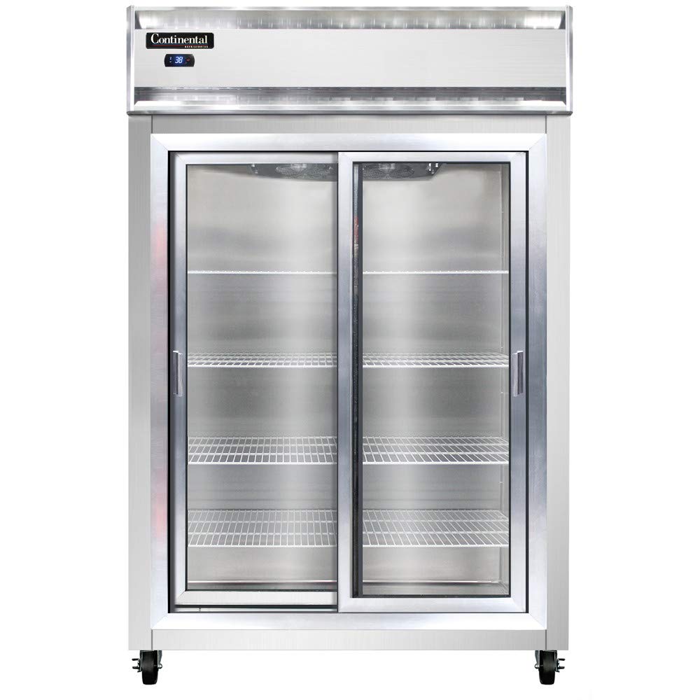 2R-SA-SGD Two Section Sliding Glass Door Refrigerator by Continental Refrigerator – Commercial Grade