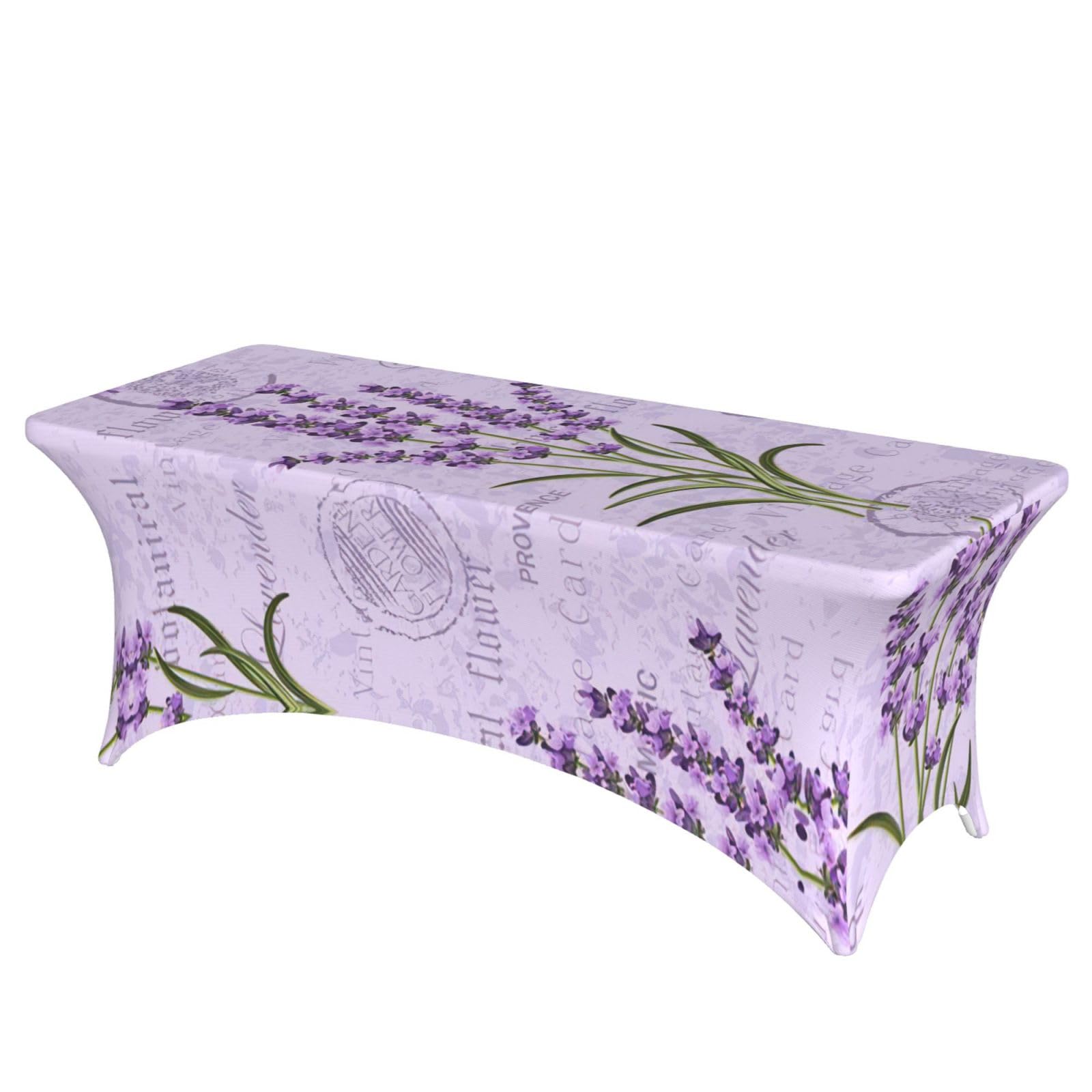 Nappe de table extensible en élasthanne au design soigné timbre lavande pour réception haut de gamme