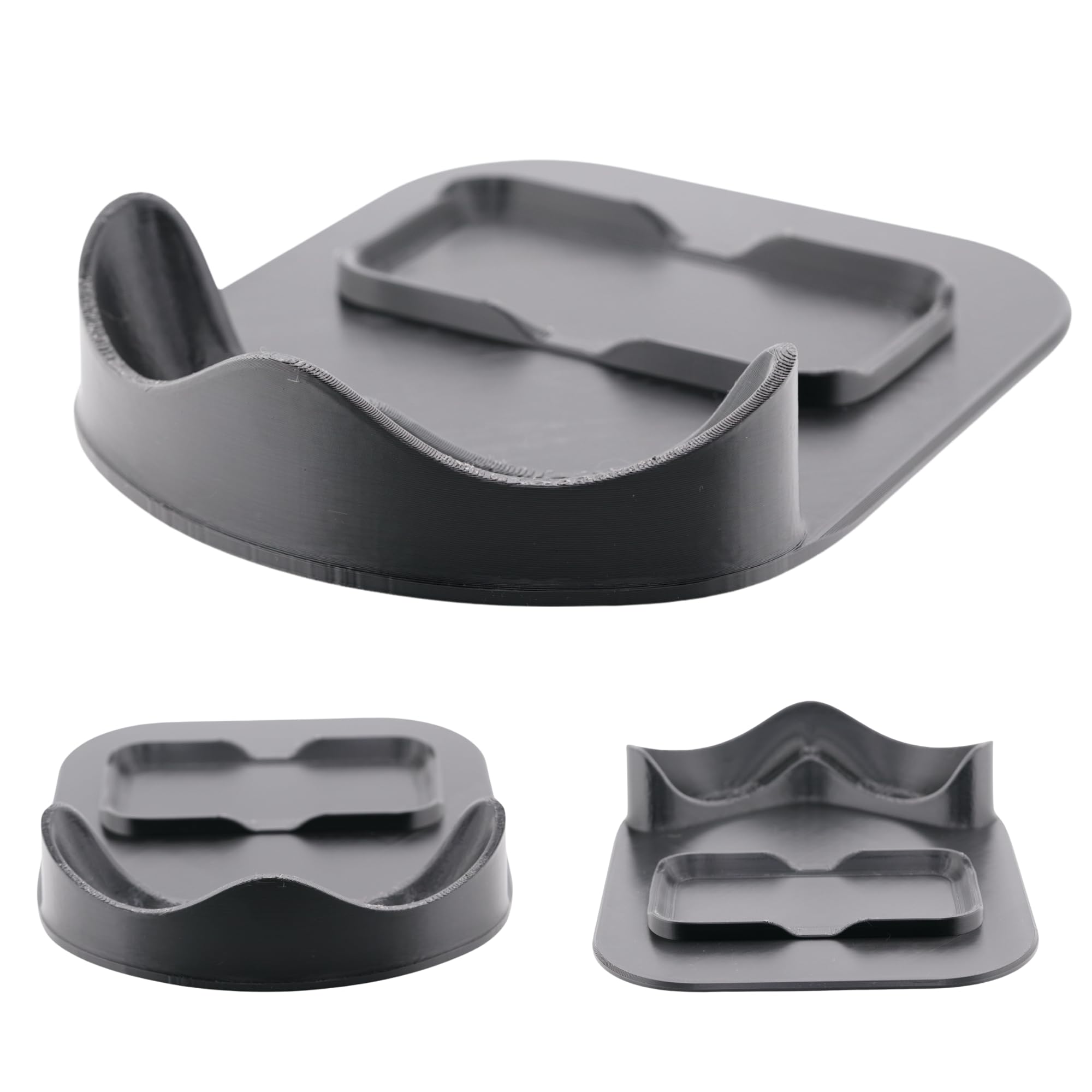 GenericDesk Station Stand - Compatible with Apple Vision Pro with Knit Protective Cover with Battery Holder (Black)