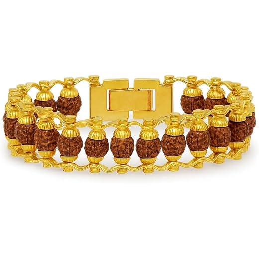 Gold Plated Rudraksha Bracelet