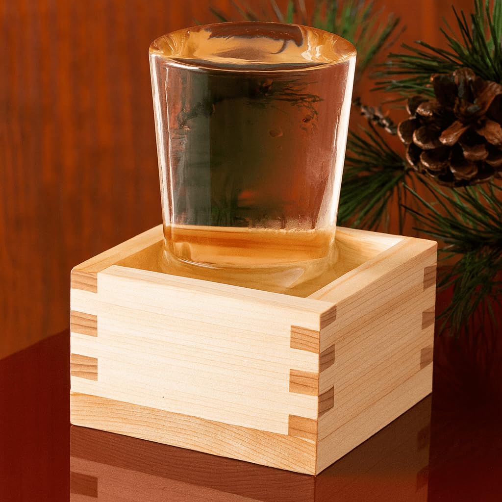 JapanBargain Masu 2757 Lot de 2 tasses à saké japonaises en bois Hinoki fabriquées au Japon 118 ml