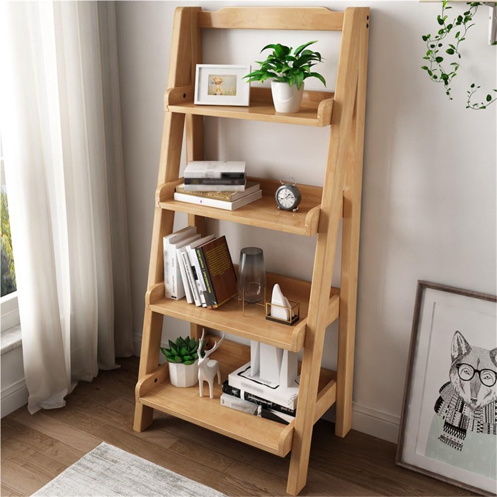 Libreria Scaffale a Scala in Legno a 5 Livelli, Ripiani portaoggetti inclinati Multiuso autoportanti, libreria Aperta for Camera da Letto, Soggiorno, Bagno, Cucina, Ufficio
