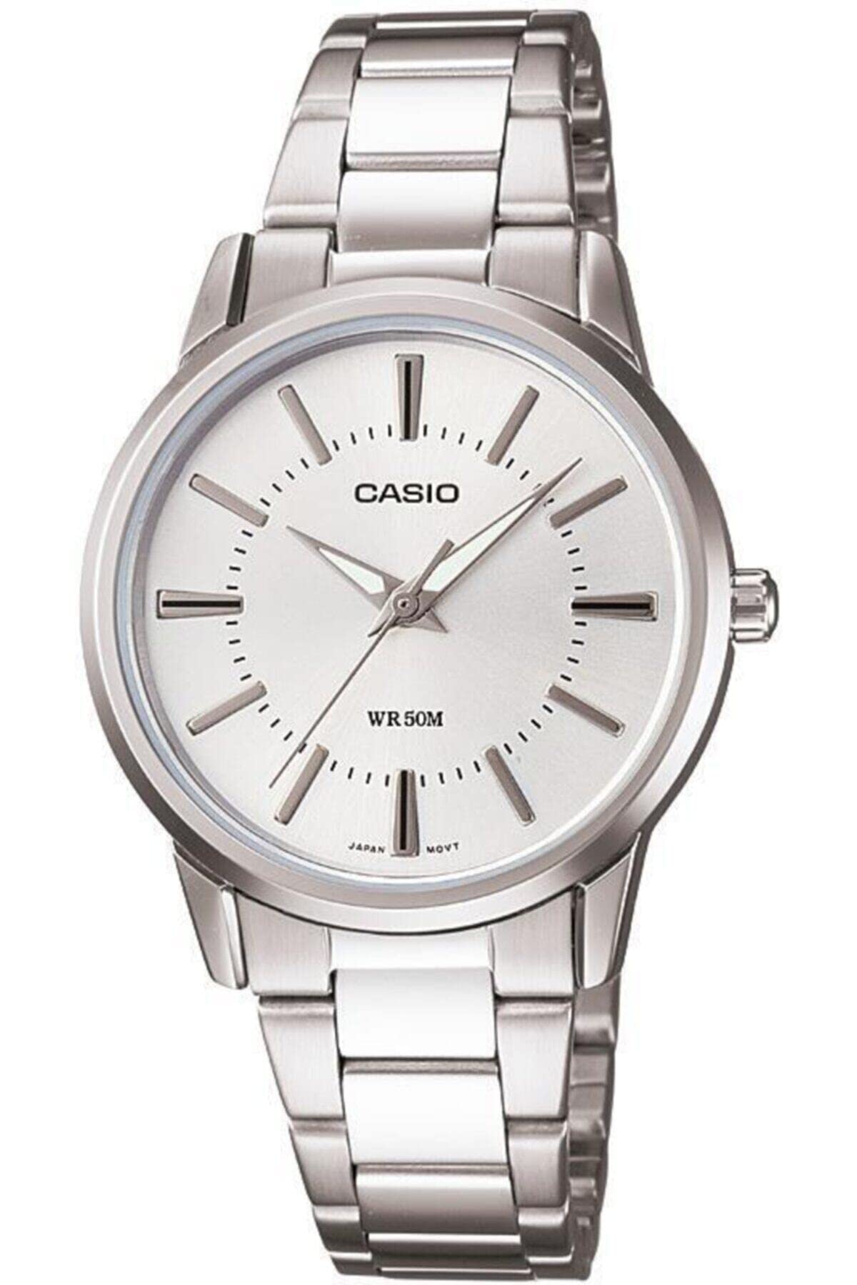 Casio For Women Analog Stainless Steel Watch white Silver