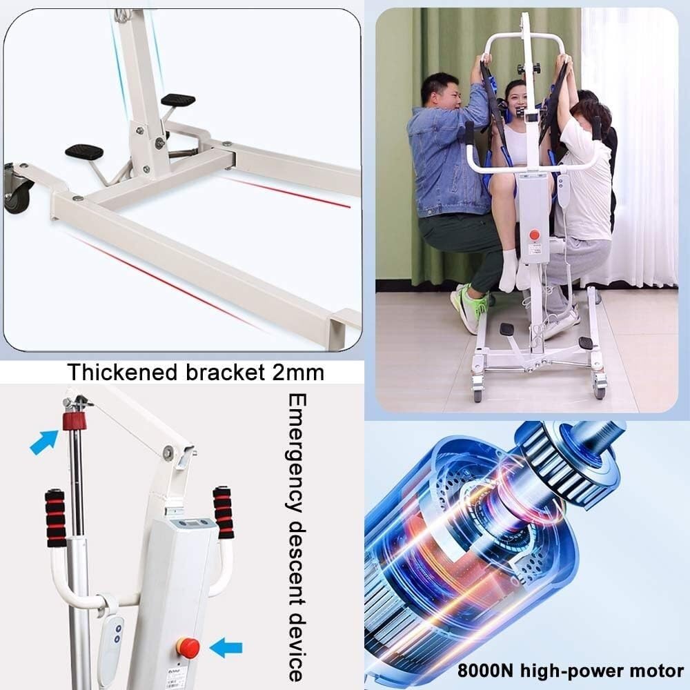 Hydrauliczna podnośnik osobowy dla seniorów z przekłutym krzesłem dla osób starszych, od łóżka do fotela, do codziennego podnoszenia i przenoszenia, nośność 400 funtów