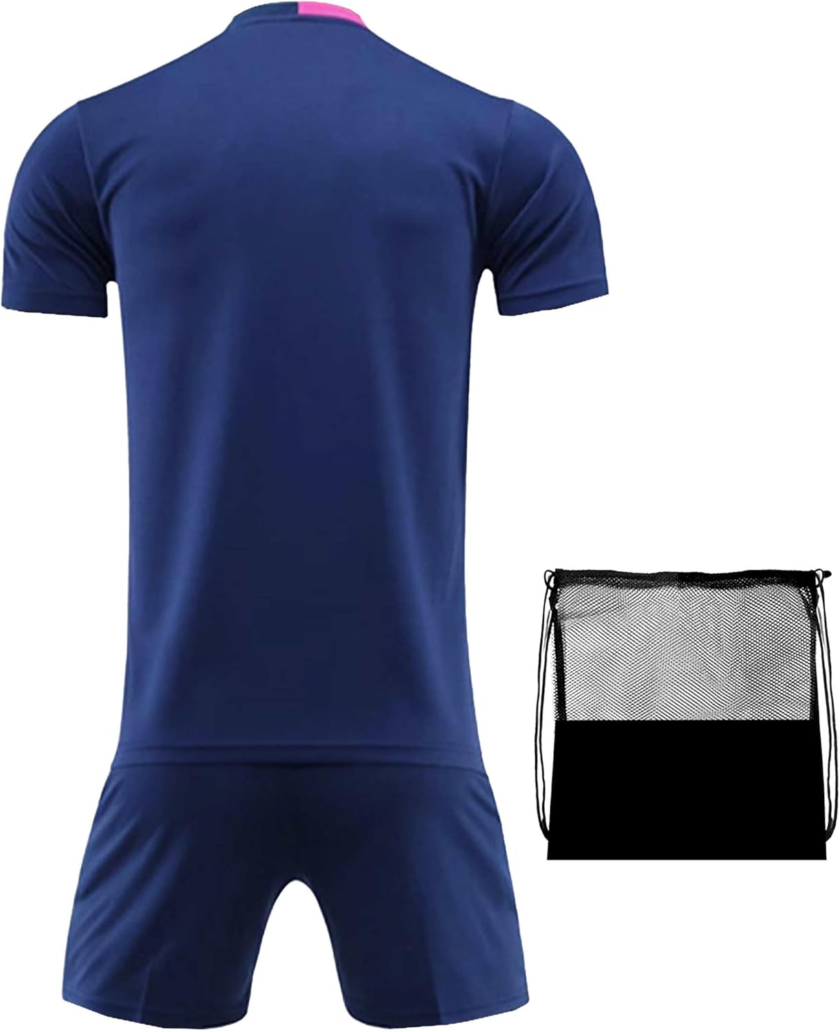 Hiheart Mens Qucik Dry Soccer Jersey and Shorts with Mesh Bag Football Kits