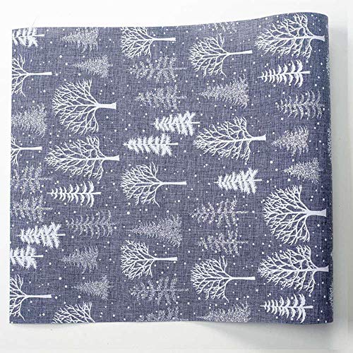 Peedeu Caminos de Mesa de Navidad Estampados de poliéster con Copos de Nieve/árbol de Navidad patrón de decoración para Navidad hogar decoración de Mesa 106 x 12 Pulgadas
