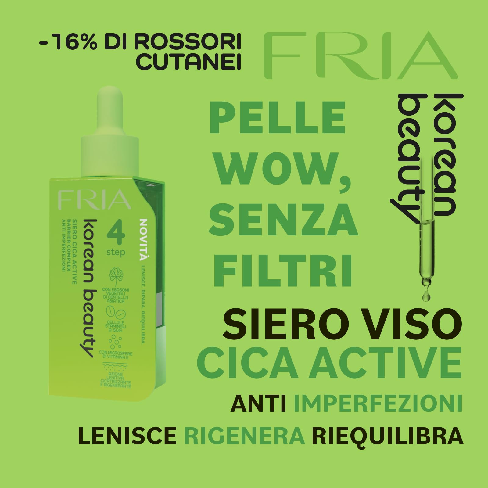 Fria Korean Beauty Cica Box, Kit Skincare Viso Anti Imperfezioni con Centella Asiatica, Burro Struccante + Mousse + Maschera + Siero + Crema, Dermatologicamente Testato