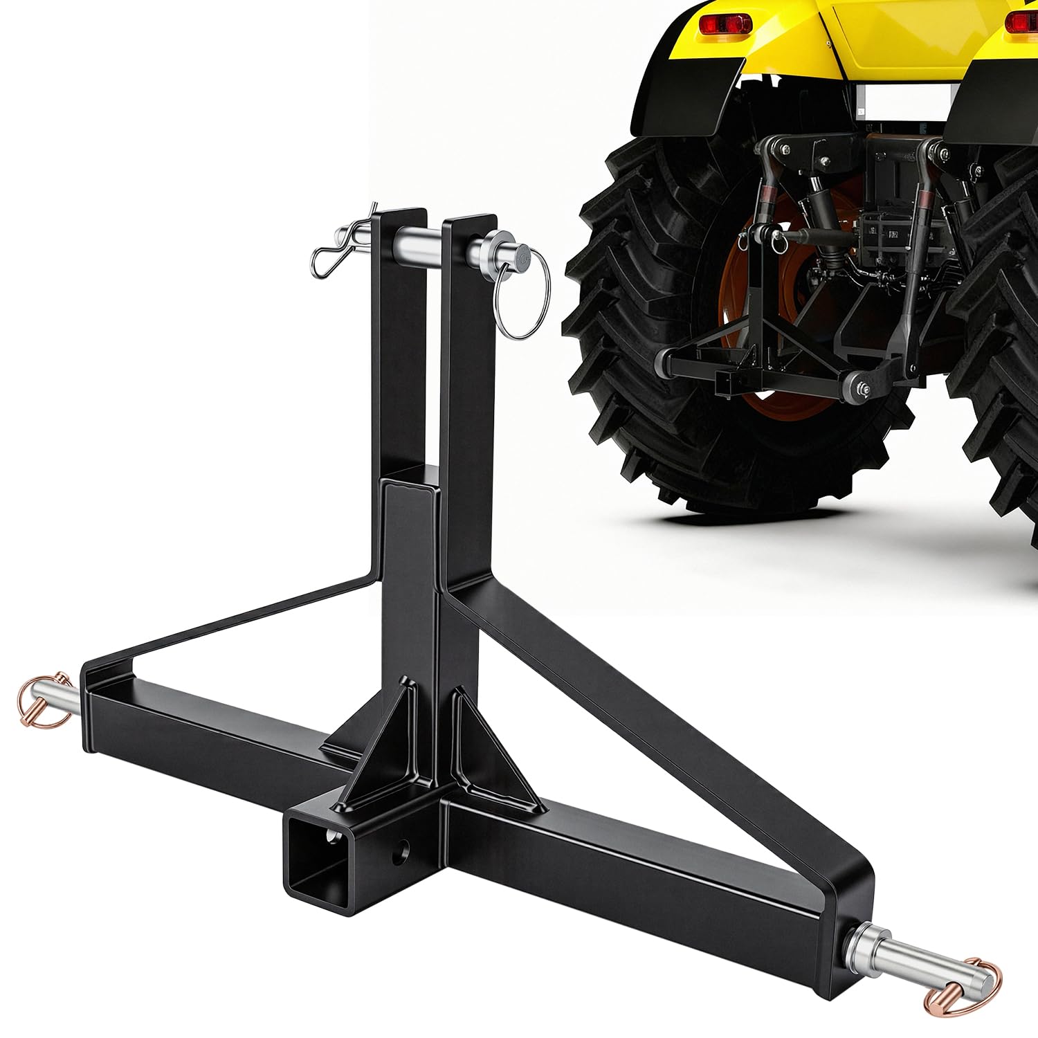 Nilight 3 Point 2" Trailer Hitch Receiver for Category 1 Tractor Heavy Duty Quick Hitch Drawbar Adapter 3000LBS Capacity Compatible with Kubota BX John Deere Kioti Yanmar NorTrac Mahindra Ford Cat-image-34