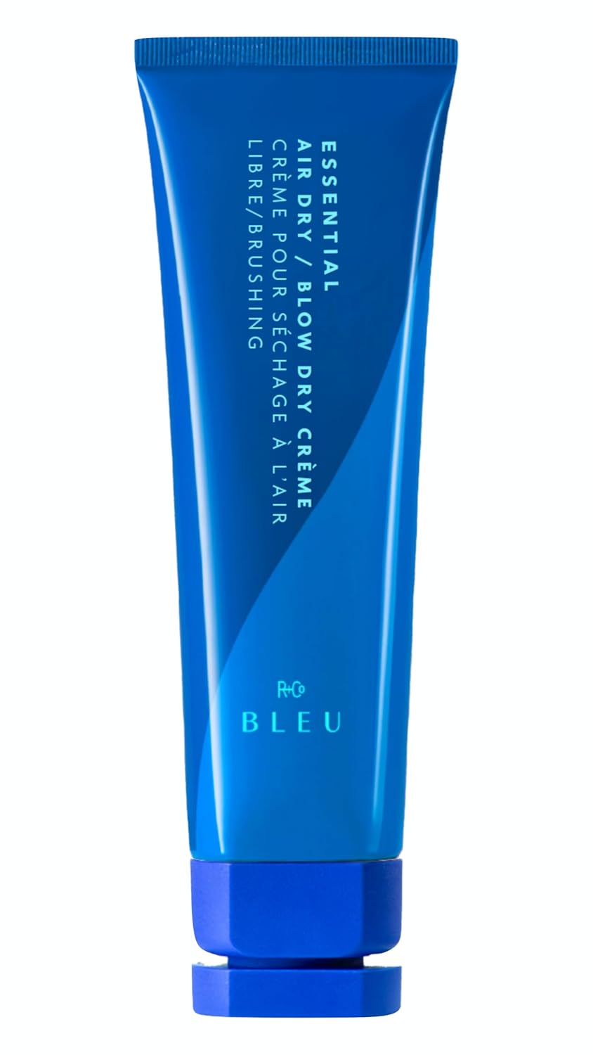 R+Co BLEU Essential Air Dry Blow Dry Crème – Lightweight Heat Protectant Styling Cream for Frizz Control, Hydration & Shine – Smooths & Detangles for All Hair Types – Paraben-Free – 4.2 oz