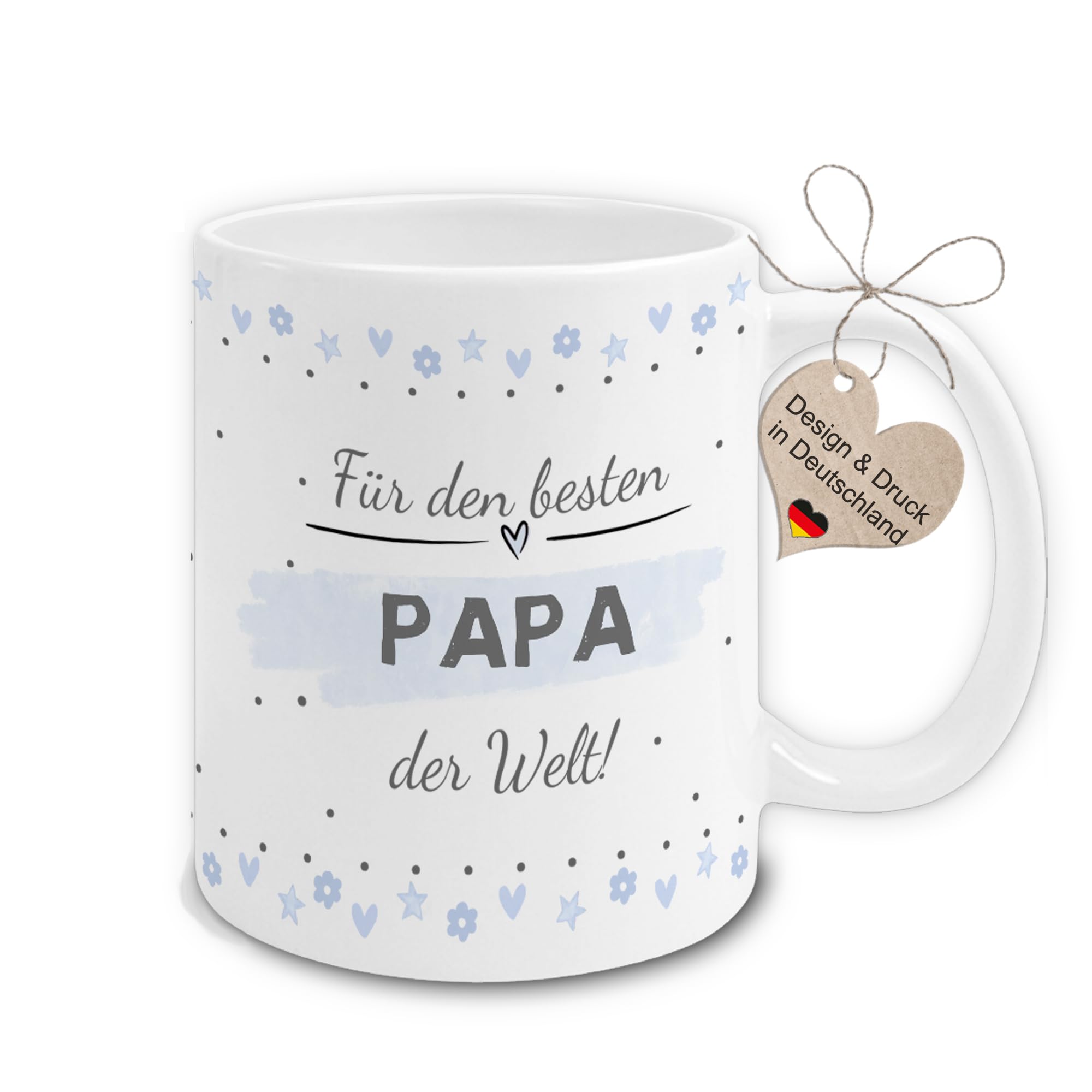 Maus-Design Tasse Für den beste Papa der Welt | liebevolles Geschenk zum Geburtstag, Vatertag, Weihnachten, Handmade in Deutschland