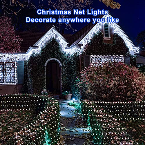Image of LED Net Mesh String Lights, 9.8Ft X 6.6Ft, 192 LEDs, 8 Modes Diwali Decor with Diwali Lights for Home Decoration! LED Diwali Light, LED Lights for Home Decoration (3x2 Net White)