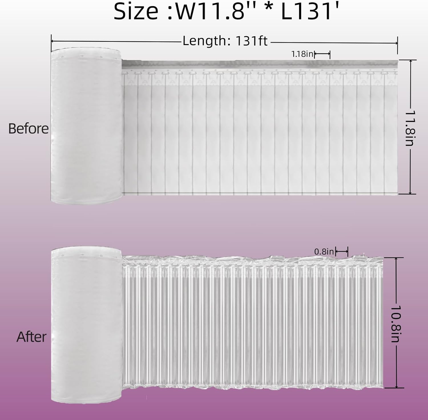 (ウフリアンズ) バブルクッションラップ 壊れやすいものを梱包用 空気注入式 空気注入式 空気枕 高耐久 再利用可能 環境に優しい梱
