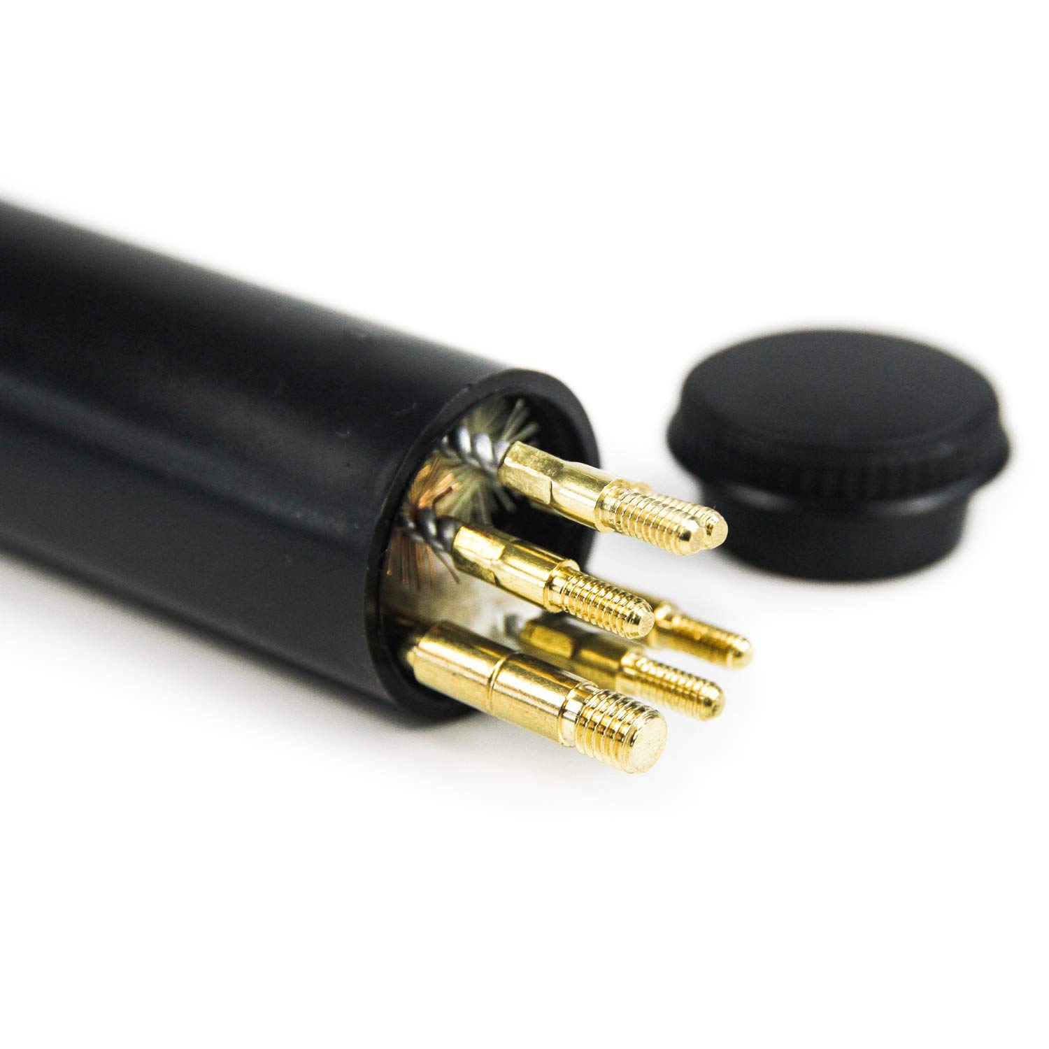 GUGULUZA, set per la pulizia delle pistole, composto da 7 utensili, adatto per calibro 38, 357 e 9 mm, in formato tascabile