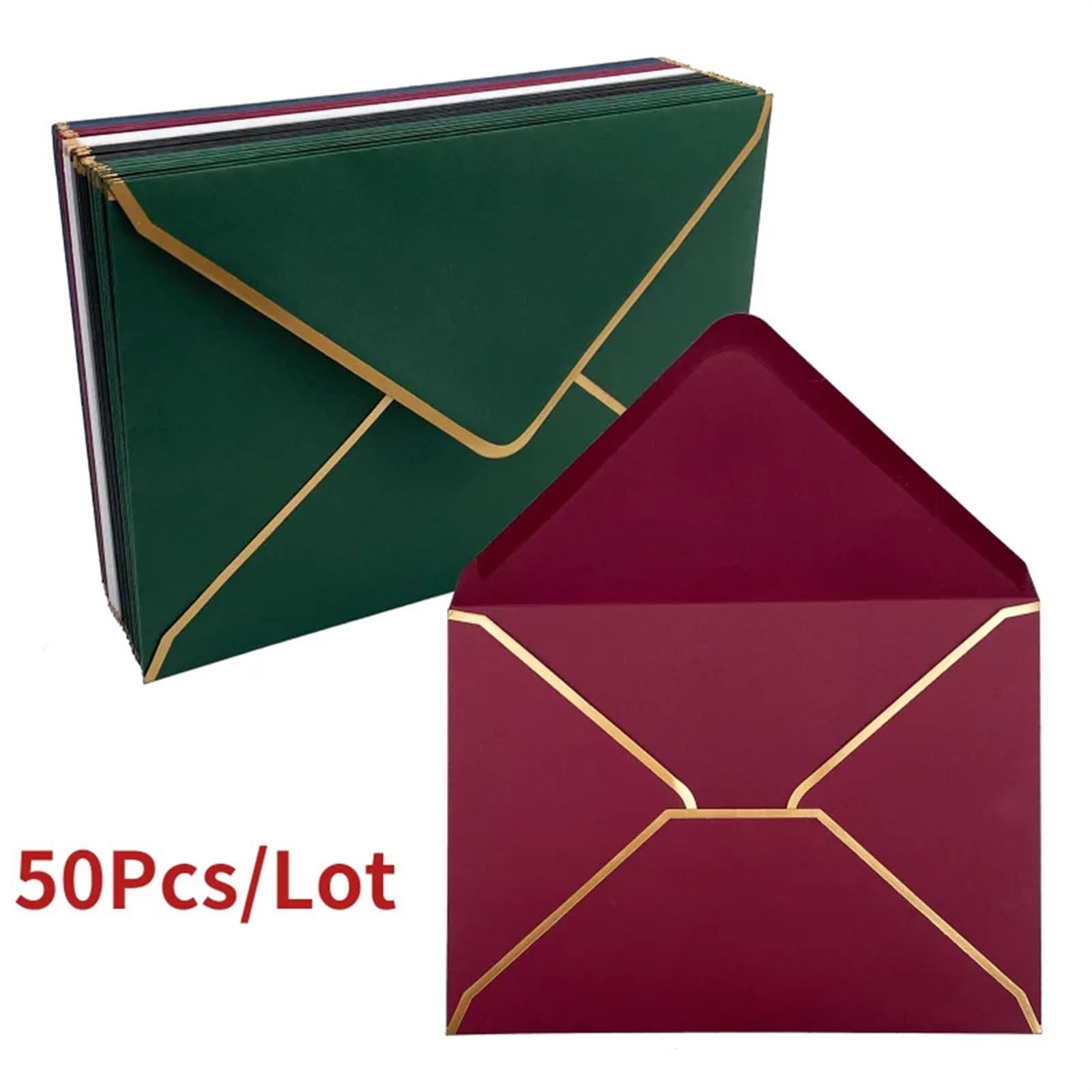 Zaproszenia ślubne, Personalised Wedding Invitation Envelopes 50 Pcs Multicolor A7(Black 50pcs)