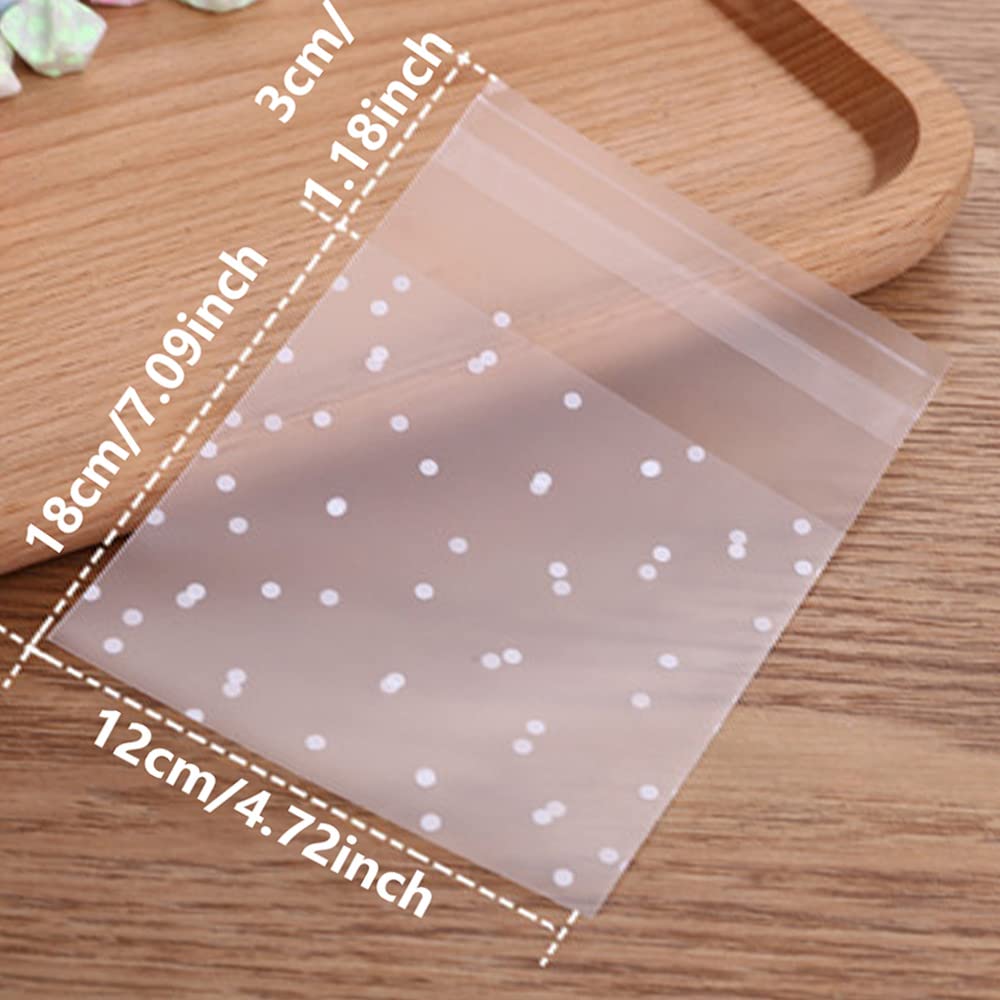SagaSave 300pcs 12 × 18 cm Bolsas de Galletas Auto Adhesivas OPP Bolsa de plástico Bolsas de celofán Transparentes para Alimentos Candy