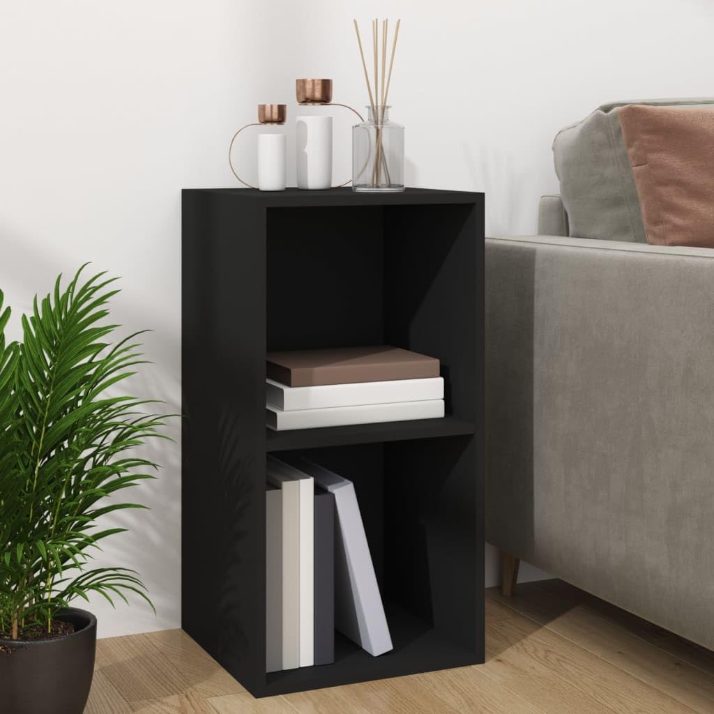 Home-Armadi & Storage,Armadi e rack di archiviazione multimediali,Scatola di immagazzinaggio in vinile nera 71x34x36 cm legno ingegnerizzato