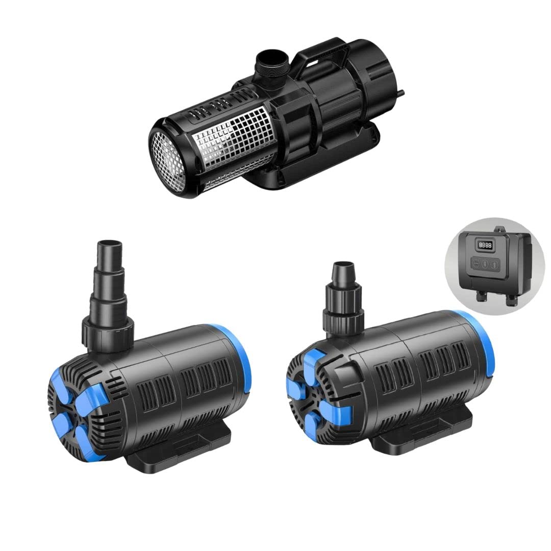 AquaOne Eco pompa do oczka wodnego CET 15000 37-180 W, 7500 do 15000 l/h, wysokiej jakości pompa do oczka wodnego z wielofunkcyjnym kontrolerem, specjalna pompa do stawu ogrodowego, pompa filtrująca