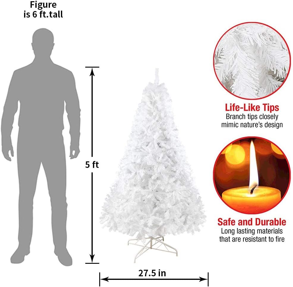 Plko5ftartificialholidaychristmastreeartificialchristmastreexmaspinetreewithstandandsoftwhitebranchforholidayindooroutdoor450tipswhite Urban Country Home Decor Plko 5ft artificial holiday christmas treeartificial christmas tree xmas pine tree with stand and soft white branch for holiday indoor outdoor450tipswhite urban country home decor