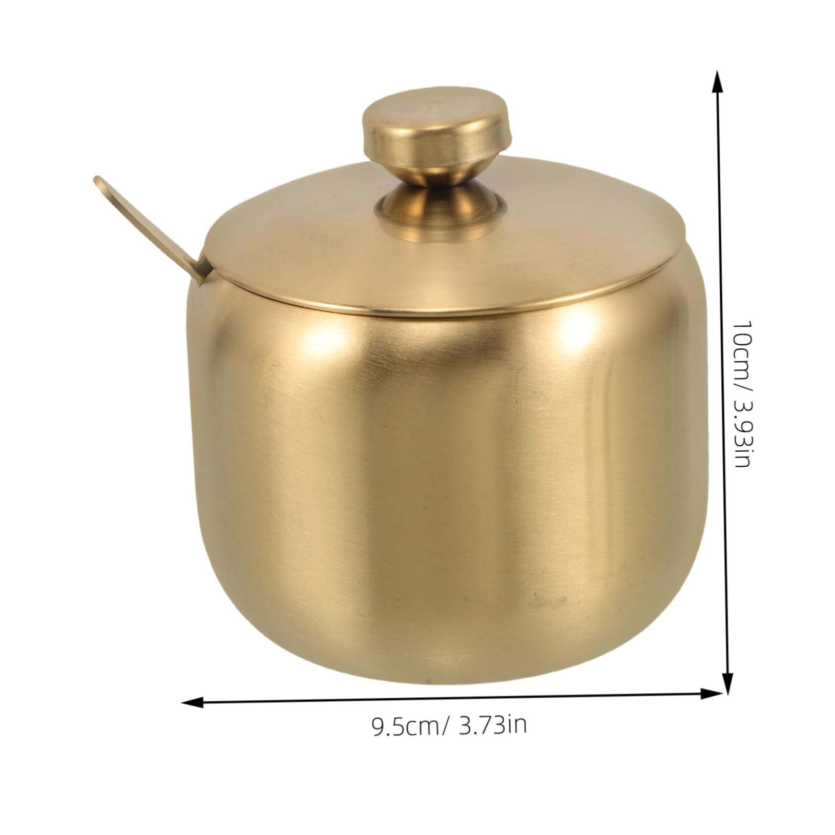 STOBAZA Stainless Steel Spice Jars 2-piece Set Kitchen Condiment Containers for Salt Sugar Spices Seasoning Box Spoon