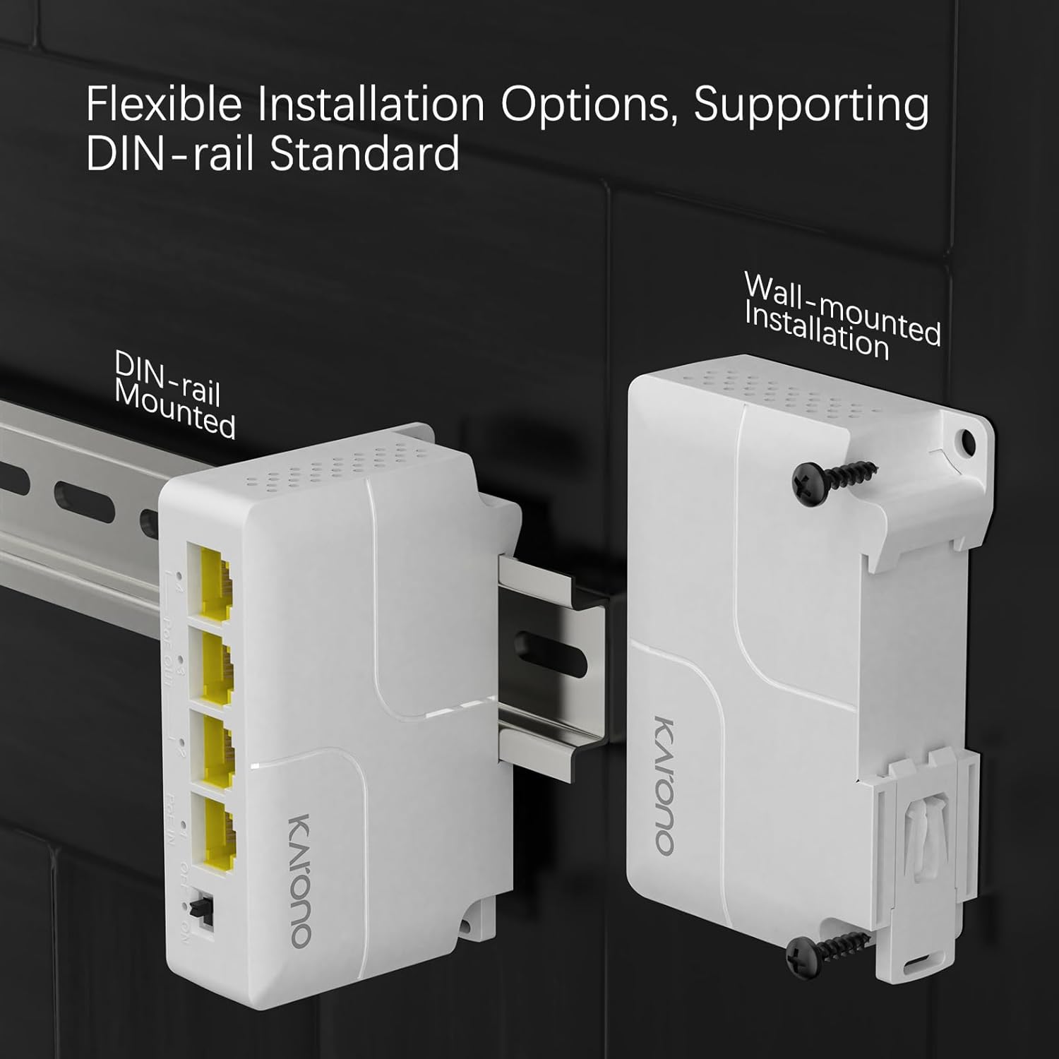 Gigabit PoE Extender 4 Port, 1 in 3 Out Ethernet Passthrough Switch | 10/100/1000Mbps IEEE 802.3af/at | Din Rail Mount | Plug and Play for Security Cameras, IP Devices