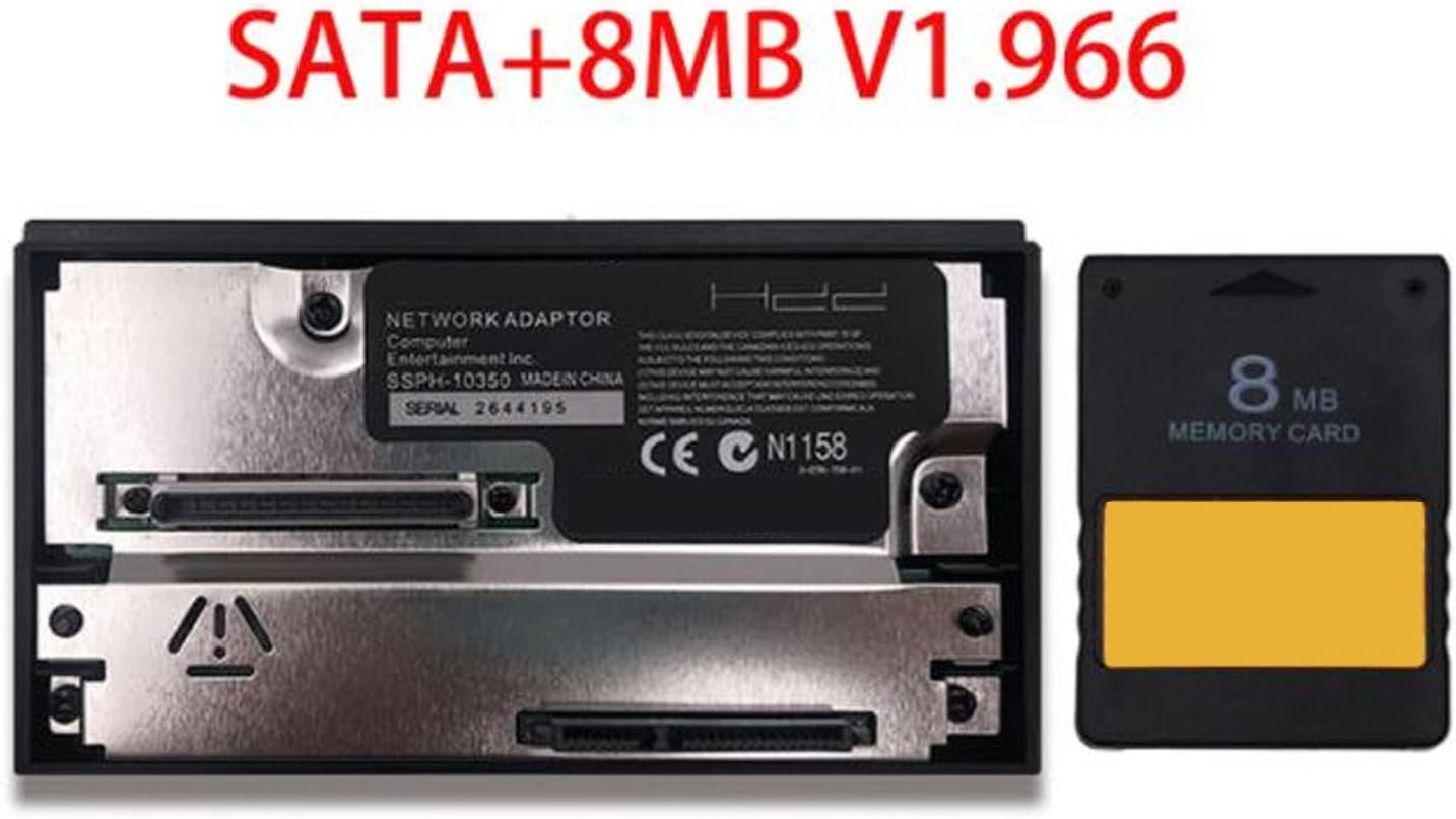 SATA Interface Network Adaptor, for Game Console, HDD Hard Disk Adapter, with 8MB FMCB V1.966 Memory Card, Supports 2TB SATA HDDs, Anti Interference
