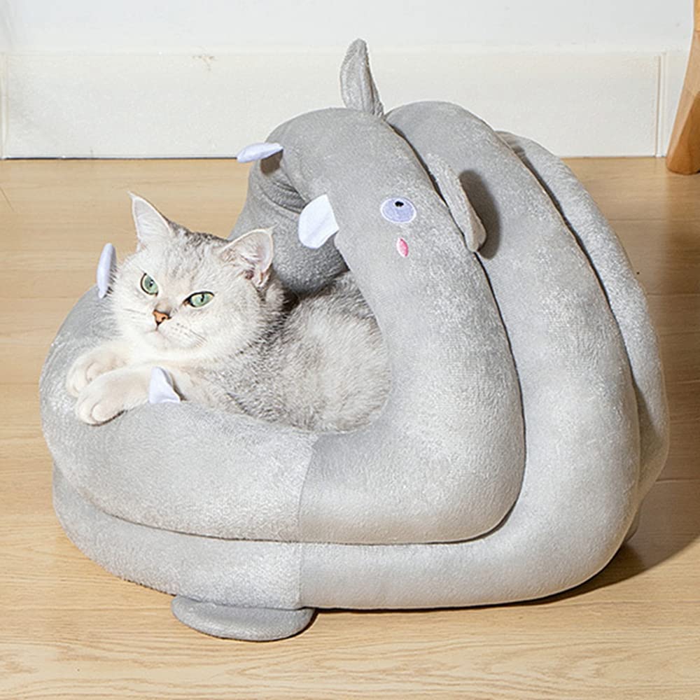 猫の顔型キャットハウス グレー Amazon.co.jp: 猫 ベッド ドーム型 カバ 生々しく面白い ペットベッド
