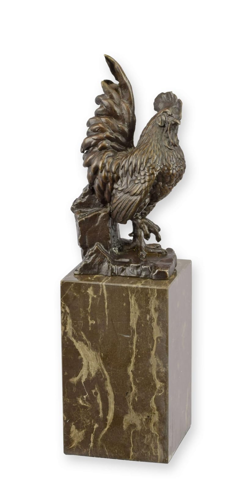 aubaho Bronze Rooster Sculpture Replica Retro Design Decoration