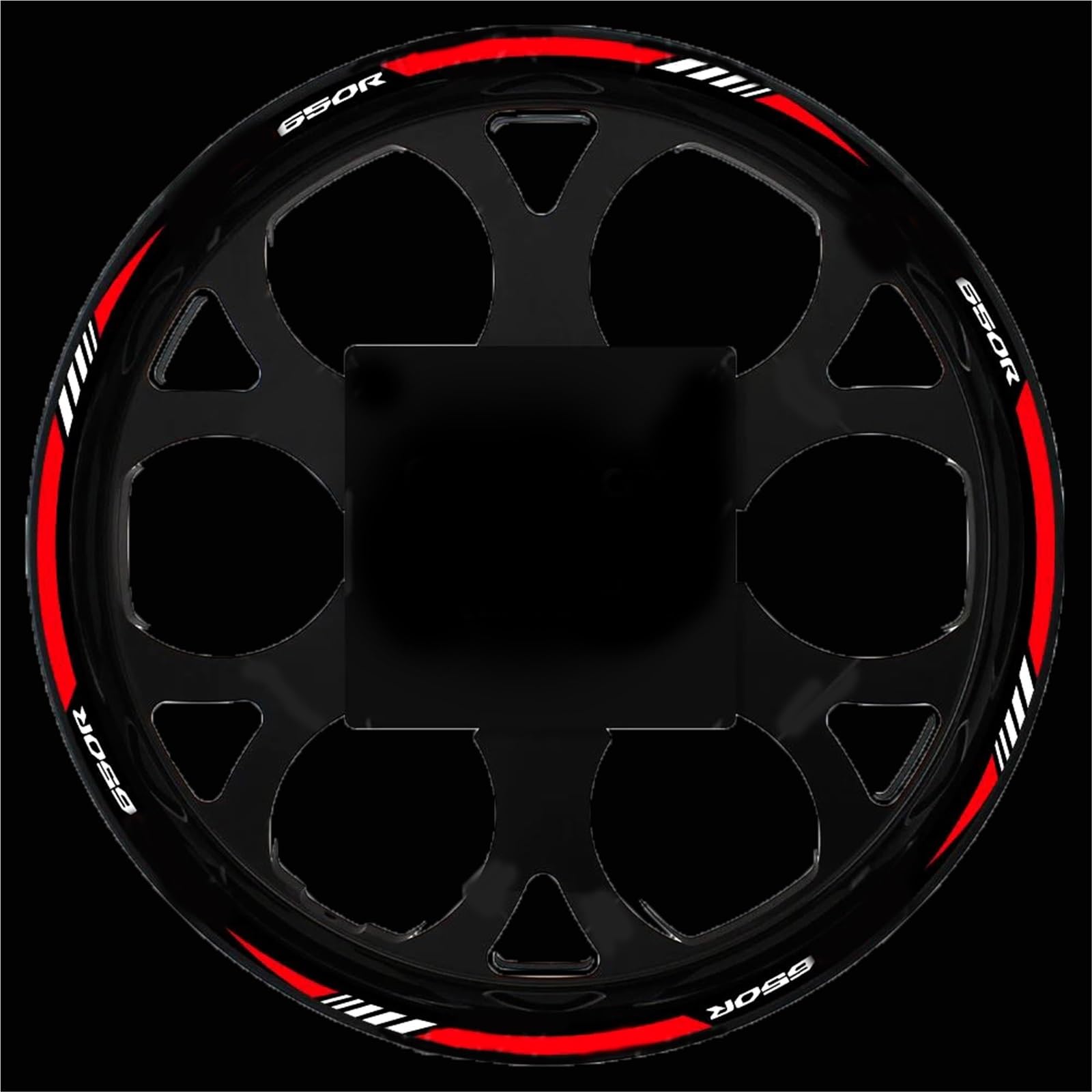 Rjkzx Black- Silver Decorative Stickers Motorcycle Accessories Hub Decals Rim Tape For H-Onda Cb650r Cb 650 R Tire Decal Wheel Sticker Reflective(Black- Silver)