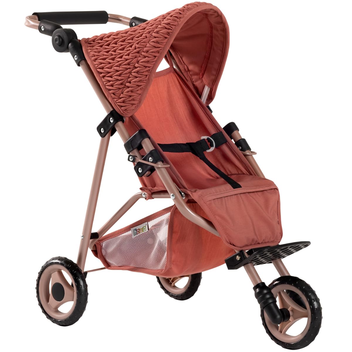 Poussette pour poupée howa, modèle Grace 2270, pour poupées jusqu'à 50 cm | Poussette élégante pour poupée, poignée de poussée réglable en hauteur, modèle grace 2270