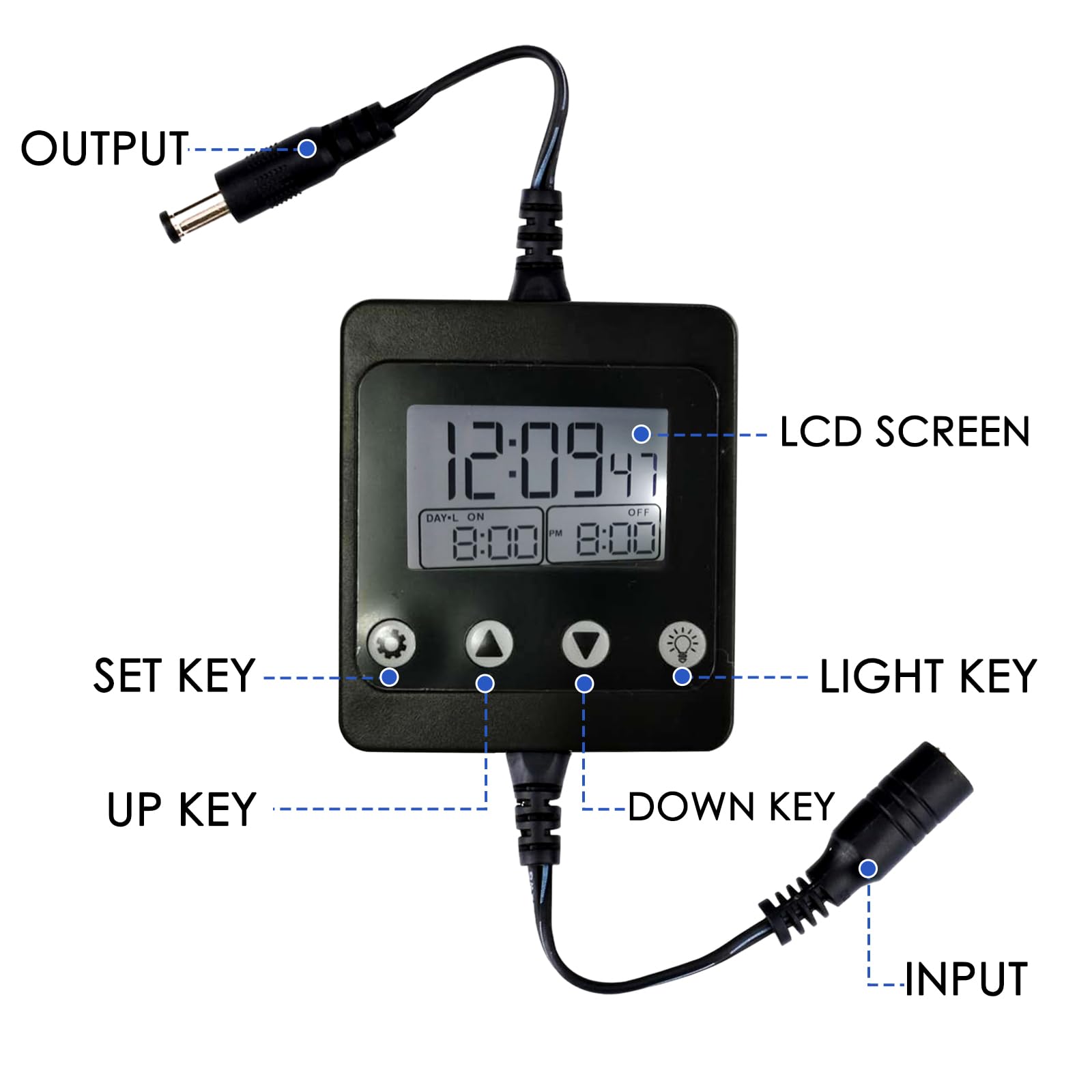 Haokaini Acquario Illuminazione Dimmer Un Canale Acquario Luce Timing Modulator LCD Timer Digitale Fish Tank Regolatore di Luce Piante Acquatiche Lampada Alba Tramonto