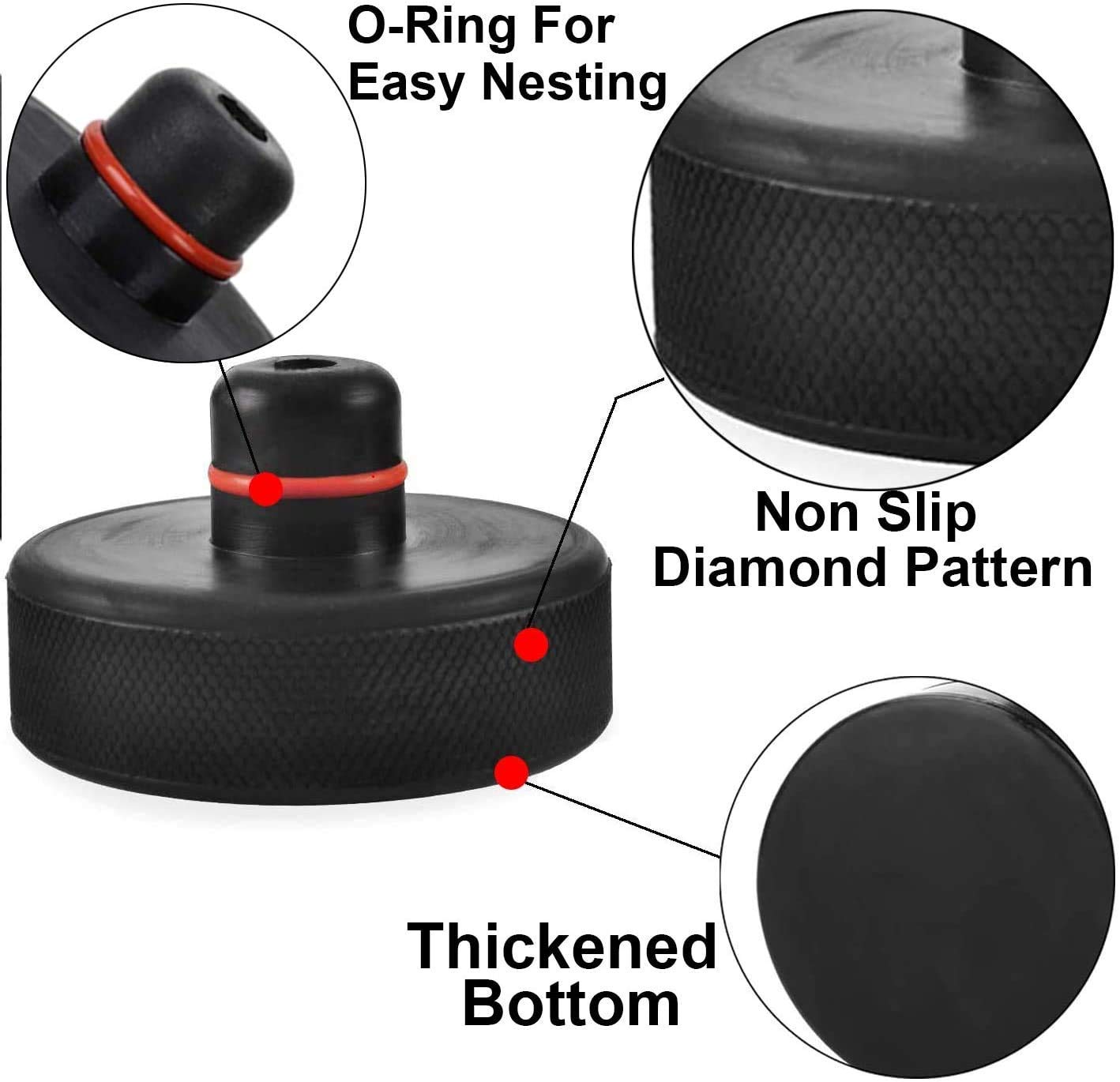 Set 4 Cuscinetti Gomma Per Cric Tesla Model 3/Y/X/S - Jack Pad Protettivo, Con Scatola Di Ricambio