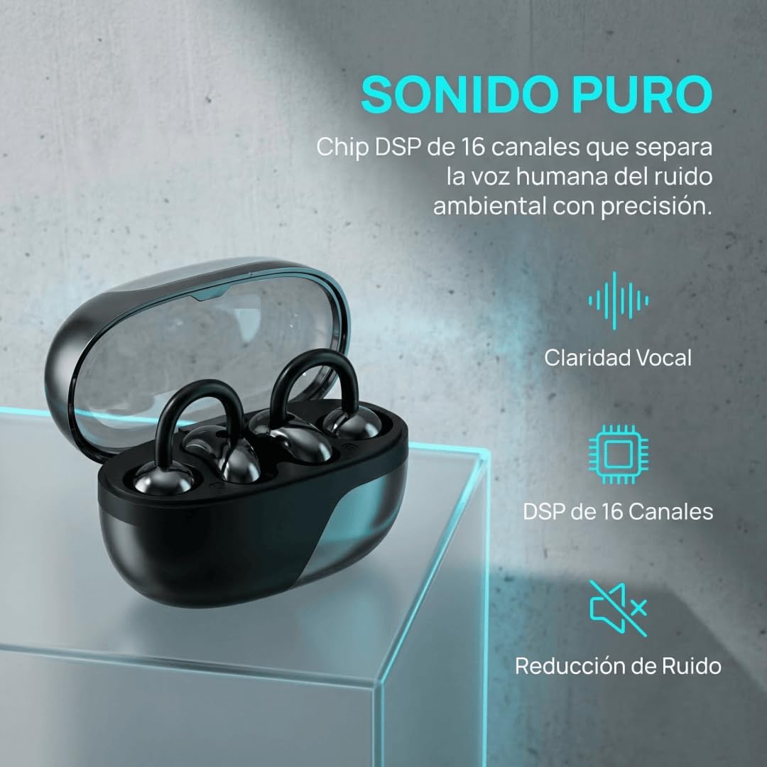 Nuevos Auriculares con Clip de oído, reducción de Ruido para Adultos Mayores: amplifica el Sonido Original para ayudarlo a Escuchar Voces claras y más cómodo sin el oído