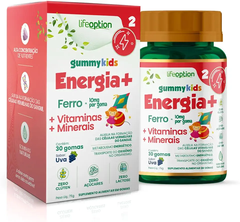 Gummy Kids Energia+ | Suplemento Infantil com Ferro e Vitaminas | Mais Energia e Vitalidade