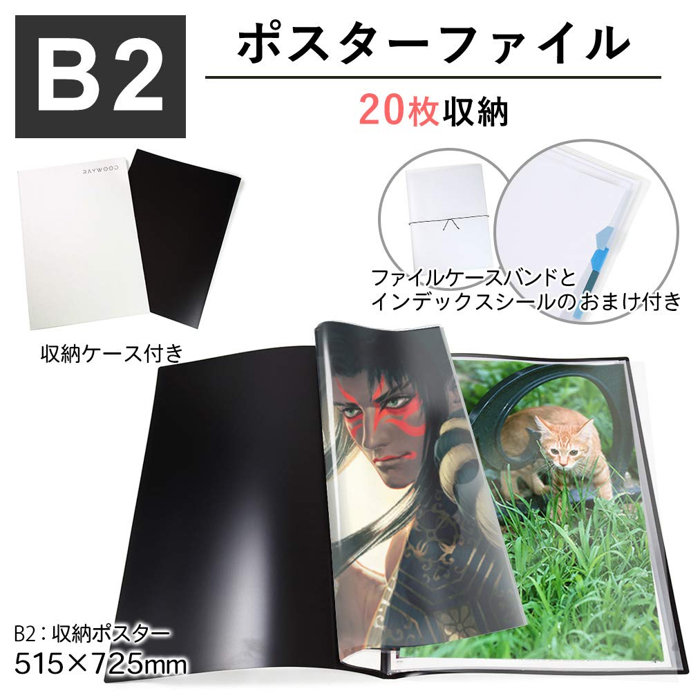 Amazon.co.jp: RAYWOOD B2 ポスターファイル ケース 中紙あり 保管用