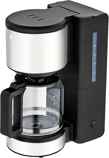 WMF Stelio Aroma Filterkaffeemaschine mit Glaskanne, Filterkaffee, 10 Tassen, Kaffeemaschine Edelstahl, Tropfstop, Warmhalteplatte, Abschaltautomatik, 1000 W, mattweiß