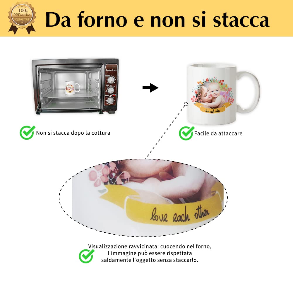 TransOurDream 20 Fogli Trasparenti A4 per Stampante a Getto d'inchiostro, per la creazione di Decalcomanie ad Acqua Fai-da-Te per Candele, Nail Art, Tazze (I-6-20)