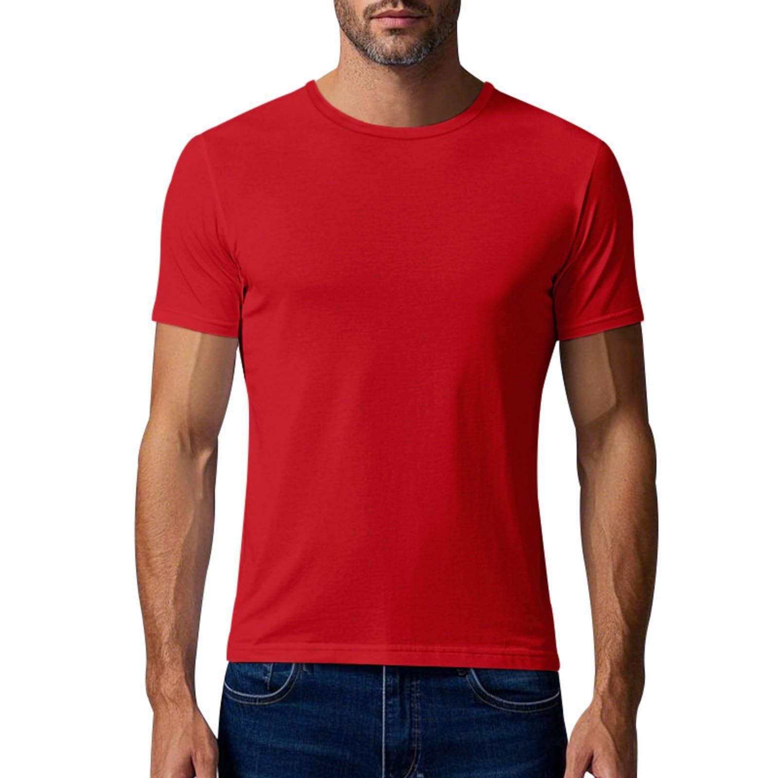 MOKBAY Camisetas Manga Corta Hombre Trabajo Verano Cuello Redondo Casual Deportiva Camiseta Hombre Transpirable Fashion Basicas Gym Camisetas