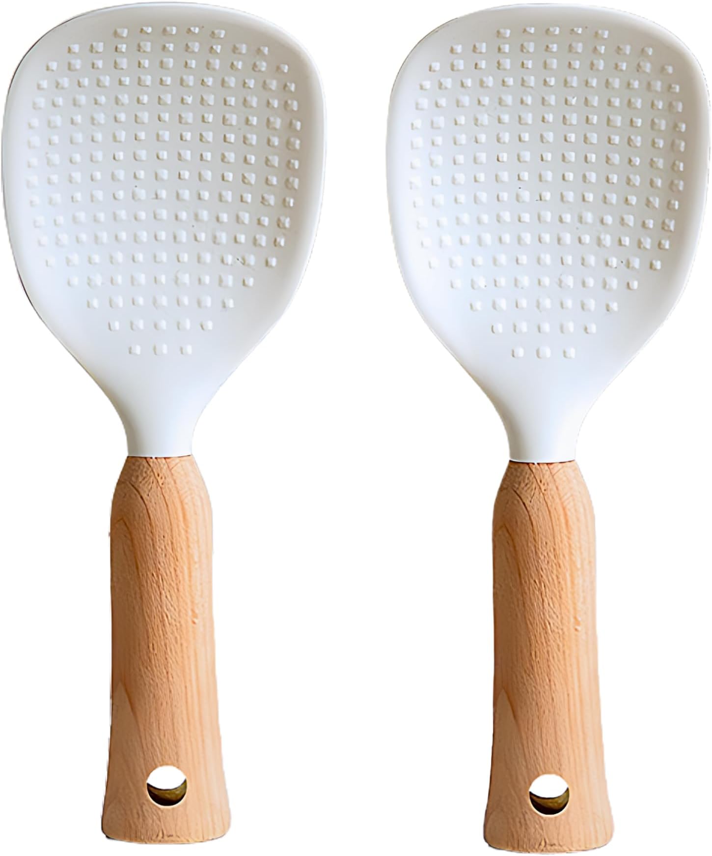 Silicone NonStick Rice Spoon- Vertical Rice Shovel/Cooking Spoon/Standing Storage Rice Spatula/Perfect for Serving Rice, and Mashed Potatoes/Durable & Easy to Clean (Pack of 2)