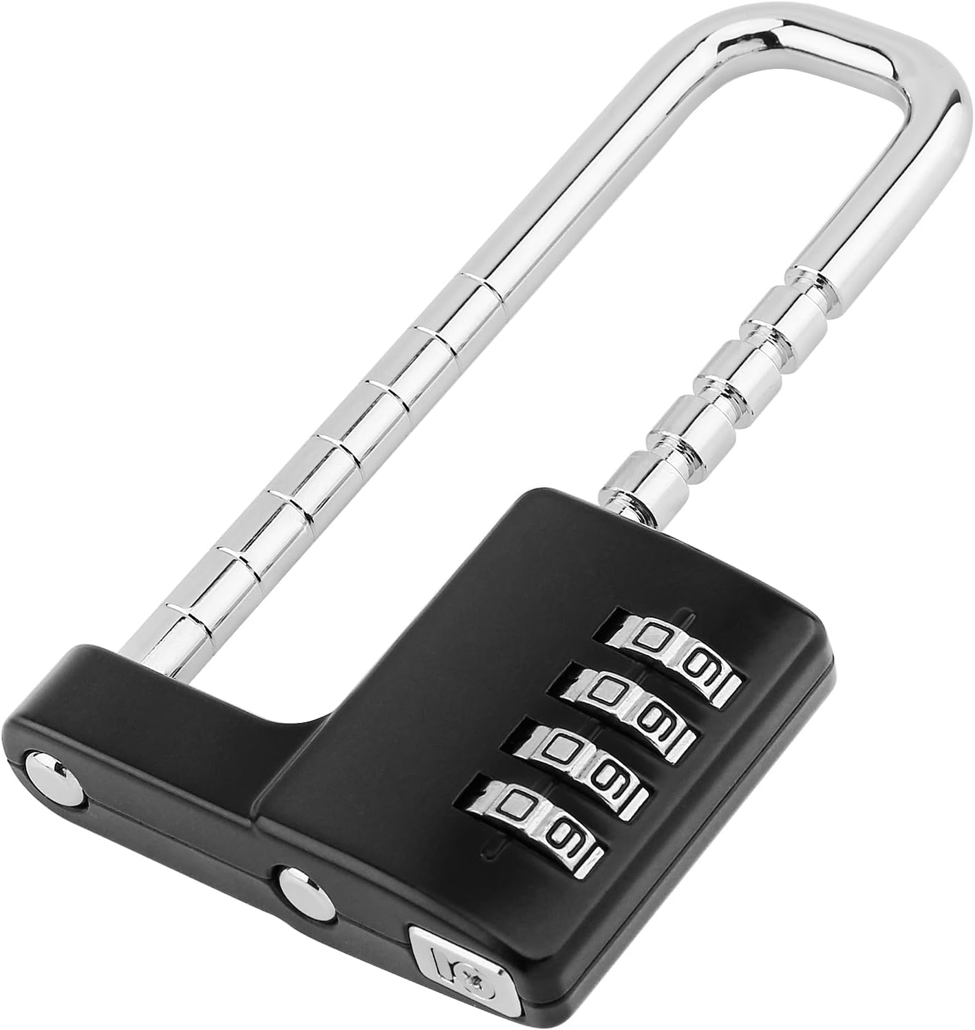 Cabinet Lock, 4 Digit Combination Padlock, Stainless Steel Gym Locker Lock Code Long Adjustable Shackle Locks for Outdoor, School, Sports lockers, Fence, Gate (Silver)