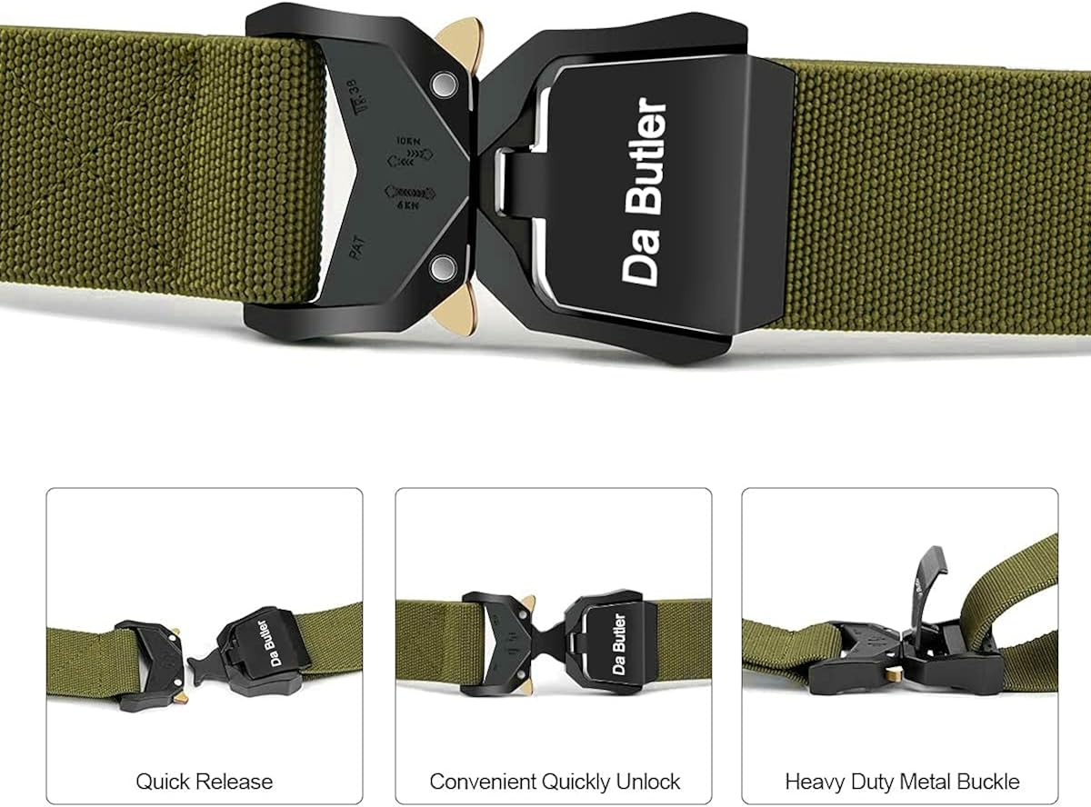 Miniatura 2 de Da Butler Cinturones de trabajo para hombres liberación rápida de cinturón táctico ocio militar 1.5 "Nylon senderismo Rigger