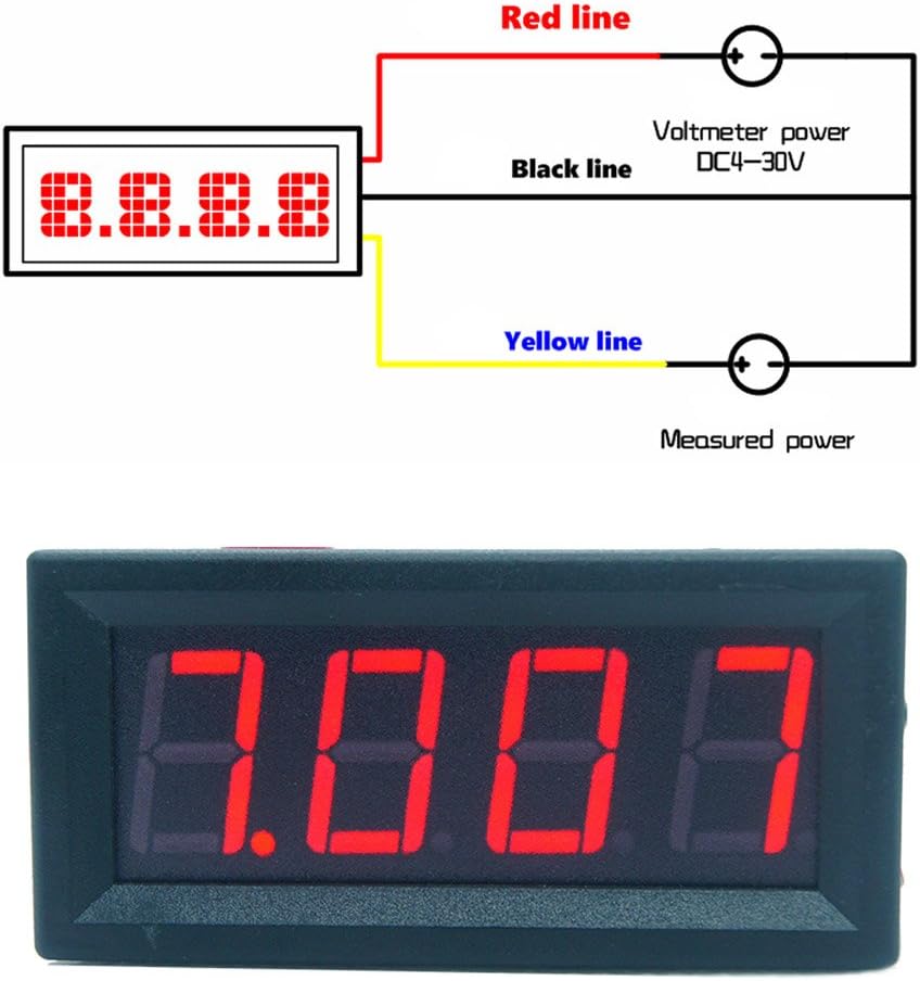 0.56 Inch 4-Digit Voltmeter 100V for 13 12 // Pixel 6/5/4 Pixel 6/5/4