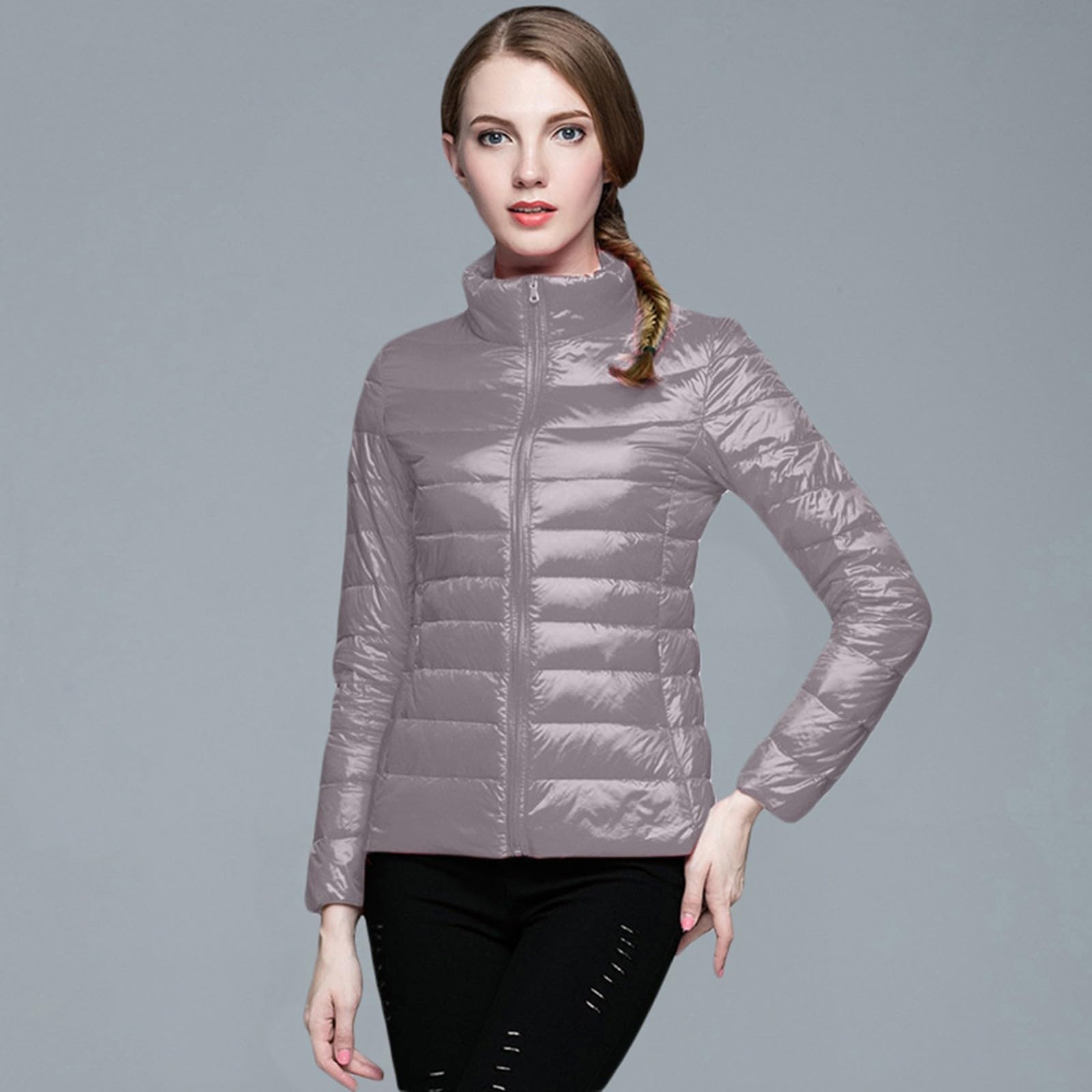 Générique Doudoune blanche légère grande taille, couleur unie, décontractée, sans capuche, vêtement d'extérieur chaud et élégant