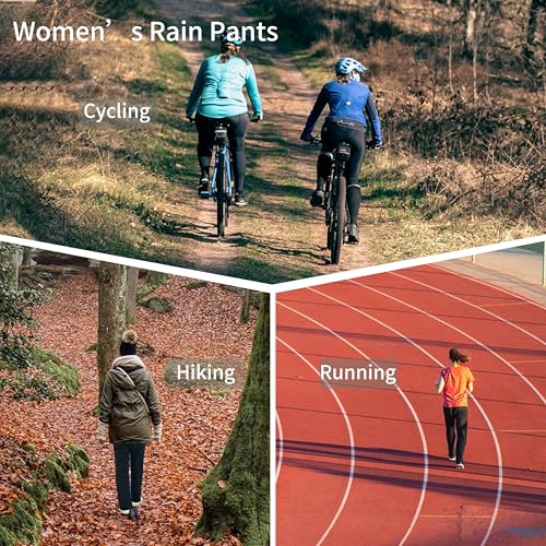 VIKAMAKA Calça de chuva feminina, impermeável, leve, para caminhada, à prova de vento, para pesca ao